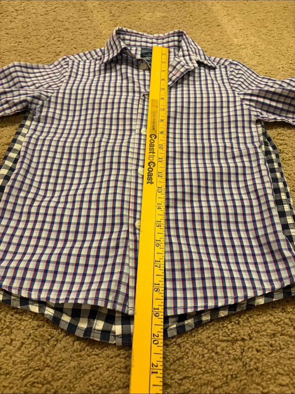 Plaid Long Sleeve Button Down Shirts Boys Size 6 Nautica Children’s Place Blue